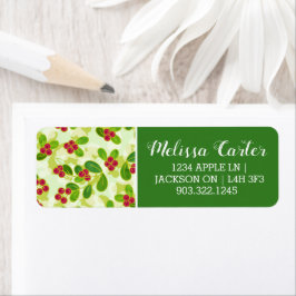 Etiqueta Patrón Fruta de Cranberry Festial, Verde