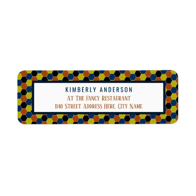 Etiqueta Patrón geométrico brillante, fiesta de cumpleaños  (Frente)