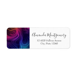 Etiqueta Patrón Guay de 60 círculos de vibración y Swirls