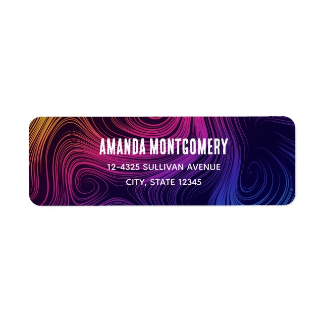 Etiqueta Patrón Guay de 60 círculos de vibración y Swirls (Frente)