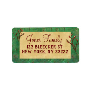 Etiqueta Patrón Holly de Navidades embellecidos