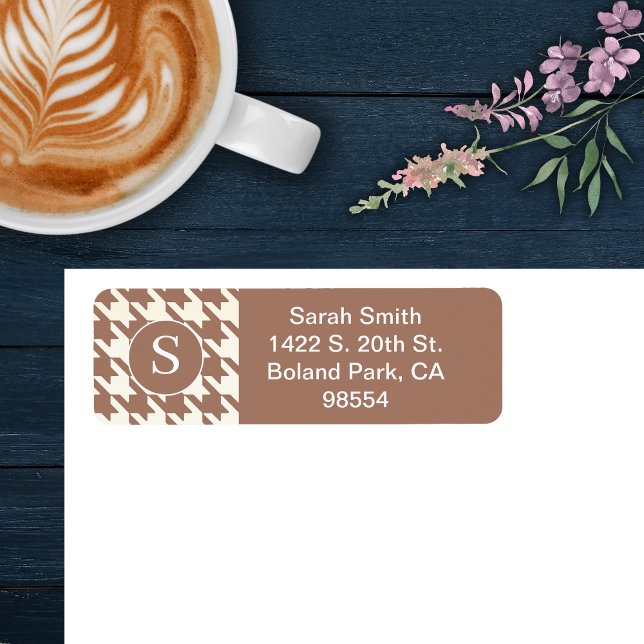 Etiqueta Patrón Houndstaso clásico Mocha Mousse y blanco (Subido por el creador)