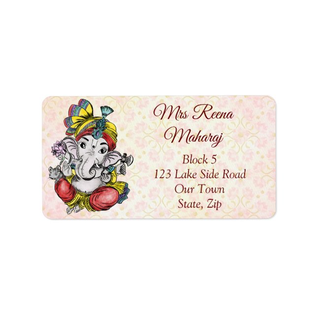 Etiqueta Patrón Indianlotus de Ganesha (Frente)