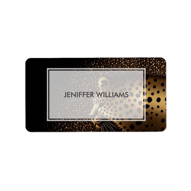 Etiqueta Patrón jaguar dorado (Frente)