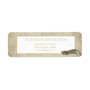 Etiqueta Patrón leopardo Marble tropical salvaje