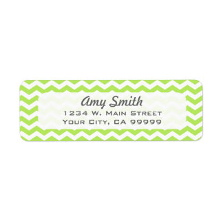 Etiqueta Patrón Lime Green Chevron Zigzag Moderno