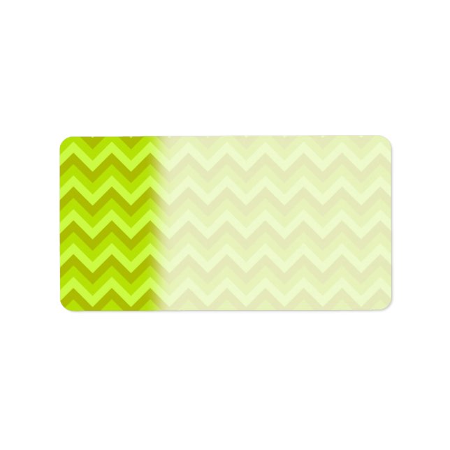 Etiqueta Patrón Lime Green Zig Zag. (Frente)