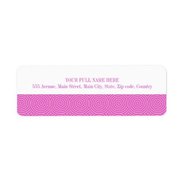 Etiqueta Patrón Lollypop rosa (Frente)