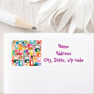 Etiqueta Patrón moderno de medio siglo