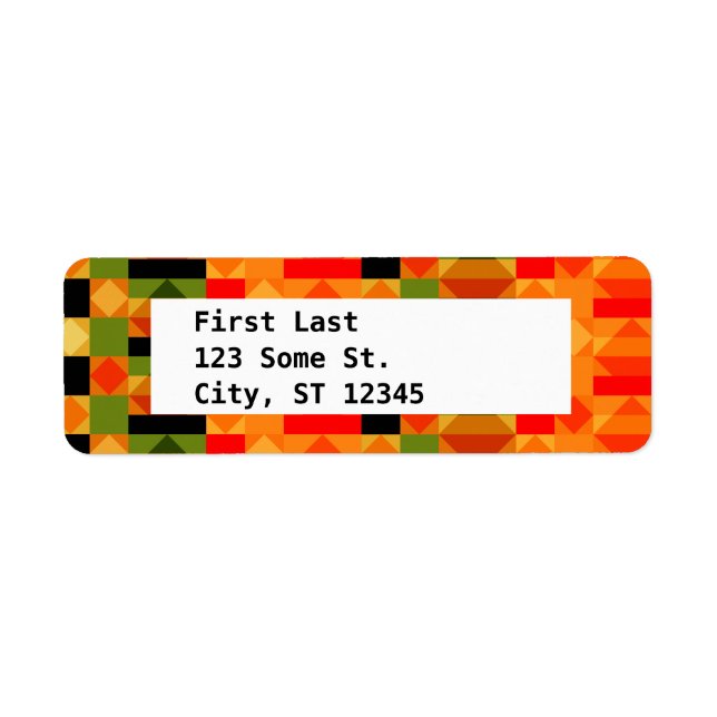 Etiqueta Patrón moderno de tela kente africana (Frente)