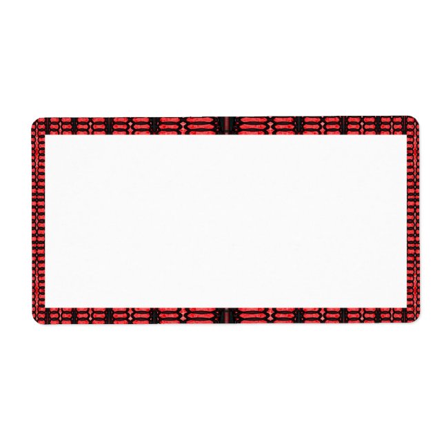 Etiqueta patrón negro rojo (Frente)