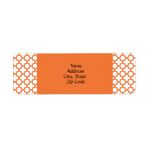 Etiqueta Patrón Quatrefoil naranja