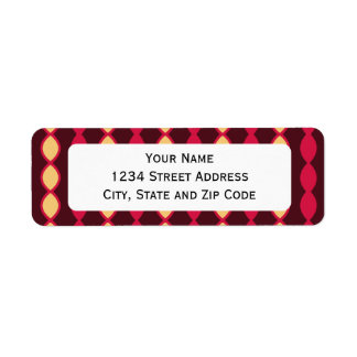 Etiqueta Patrón retro 70 rosa y marrón