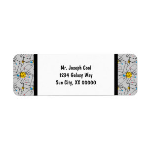 Etiqueta Patrón retro geométrico angular