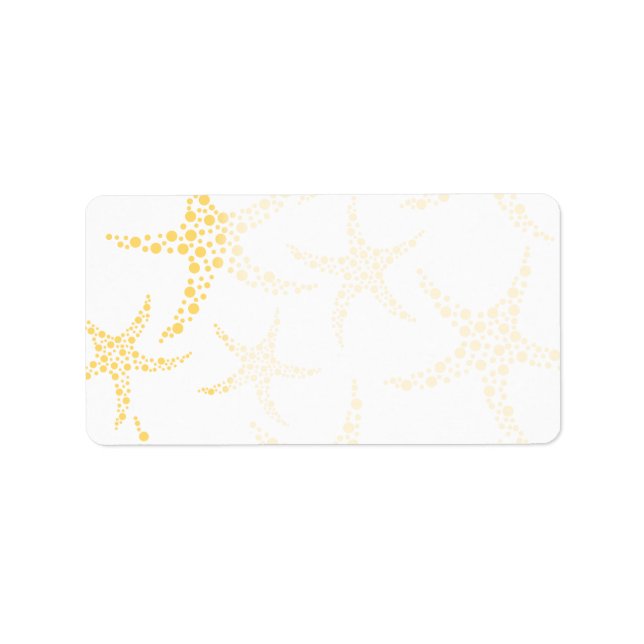 Etiqueta Patrón Starfish en amarillo y blanco. (Frente)