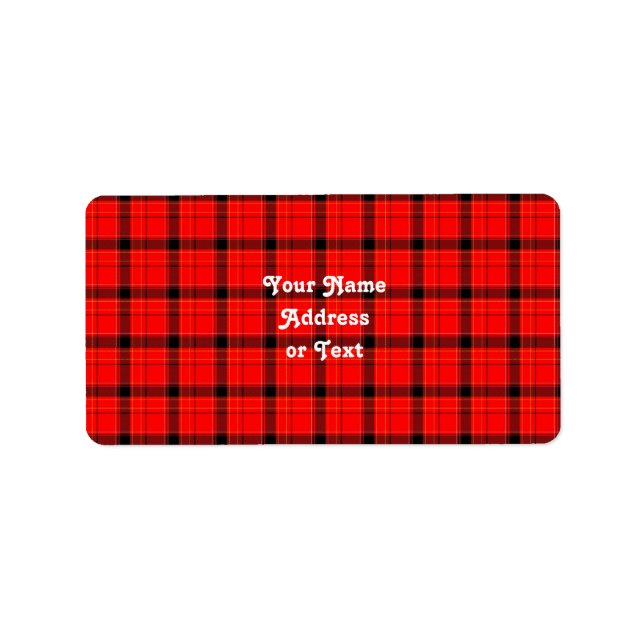 Etiqueta Patrón Tartán de placas rojas (Frente)