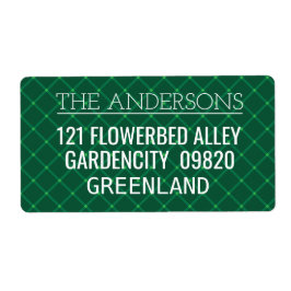 Etiqueta Patrón tradicional de yeso verde oscuro