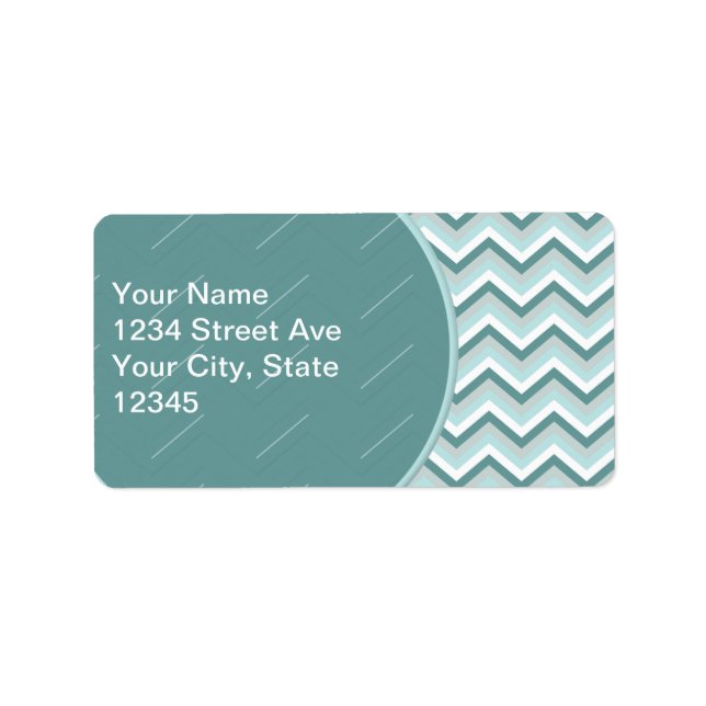 Etiqueta Patrón ZigZag Chevron en verde menta (Frente)