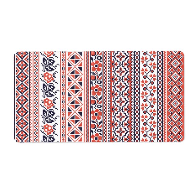 Etiqueta Patrones de diseño de puntos cruzados (Frente)