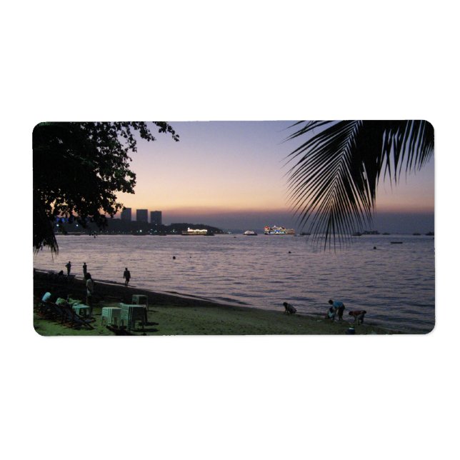 Etiqueta Pattaya Beach Sunset... Chonburi (Tailandia) (Frente)