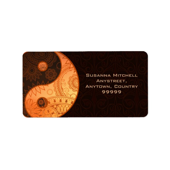 Etiqueta Patterado Yin Yang Gold (Frente)