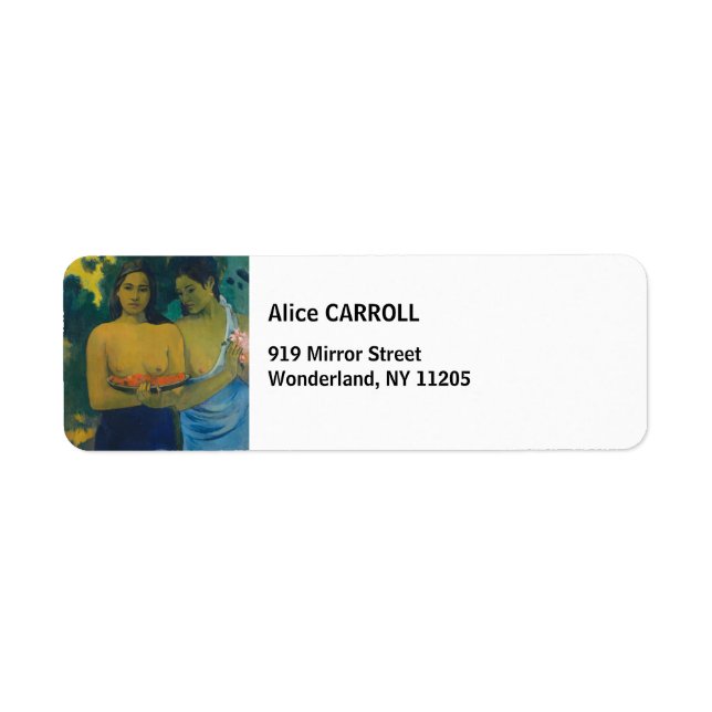 Etiqueta Paul Gauguin - Dos mujeres tahitianas (Frente)