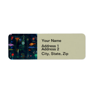 Etiqueta Paul Klee Fish Magic Resumen Pintura de arte gráfi