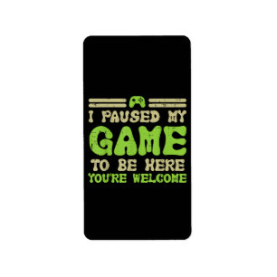 Etiqueta Pausa Mi Juego Para Estar Aquí Un Gracioso Video G