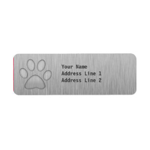 Etiqueta Paw Print; Metalizado