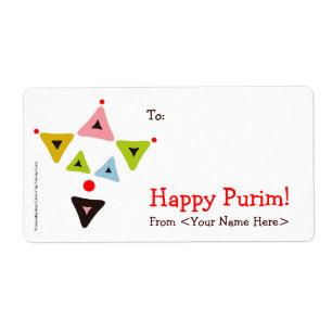 Etiqueta "Payaso Hamantaschen" Mishloach Manot Labels