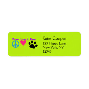 Etiqueta Paz Amor y Paws