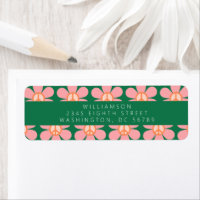 Peace Sign Flower Green Pink Shower