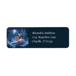 Etiqueta Peaceful Cabin in Winter Forest