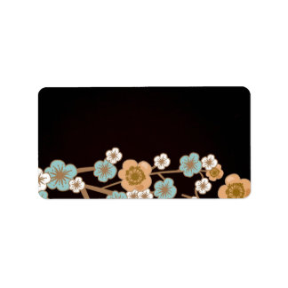 Etiqueta Peach and blue sakura