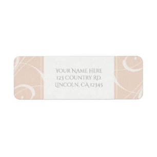 Etiqueta Peach & Creamy White Floral Swirl Elegante Boda