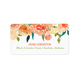 Etiqueta Peach Florals   BODA
