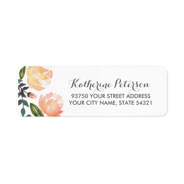 Etiqueta Peach Peonies (Frente)