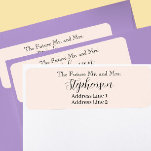 Etiqueta Peach Save The Date Nombre Personalizado Dirección