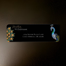 Etiqueta Peacock acuarela elegante
