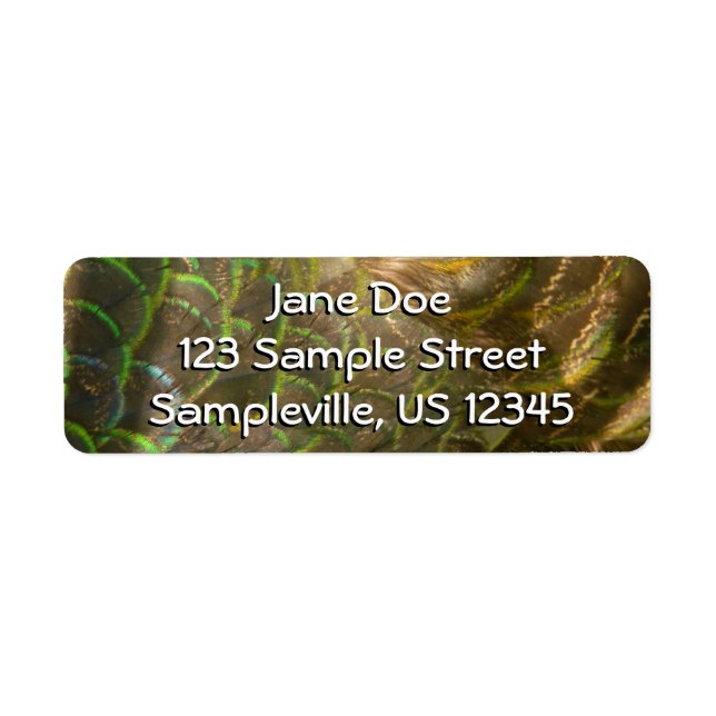 Etiqueta Peacock Feathers III (Mujer) Diseño de la Naturale (Frente)