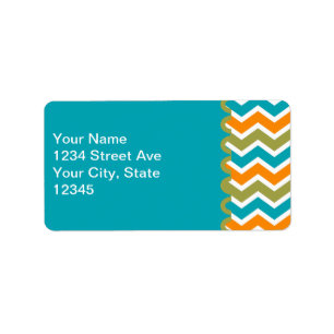 Etiqueta Peacock Vibrant Tribal Zigzag