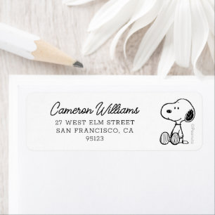 Etiqueta PEANUTS   Snoopy on Black White Comics