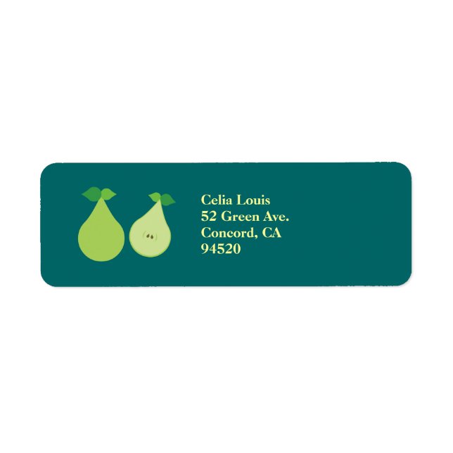 Etiqueta Pear verde moderno (Frente)