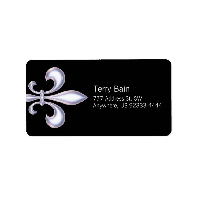 Etiqueta Pearl Style Fleur de Lis (Frente)