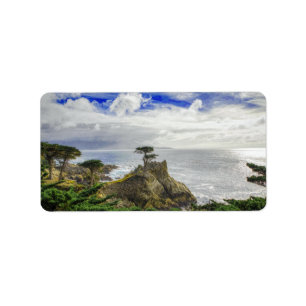 Etiqueta Pebble Beach California Ocean View