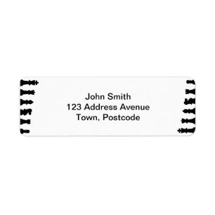 Etiqueta Pedazos de ajedrez negros en blanco