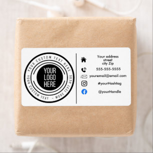Etiqueta pedido de marketing en redes sociales con logotipo