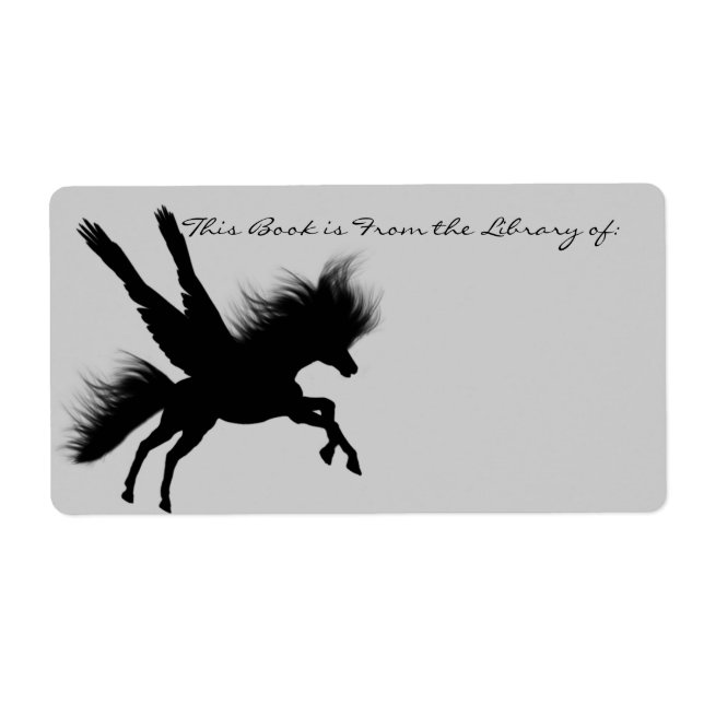 Etiqueta Pegasus Silhouette Bookplate (Frente)