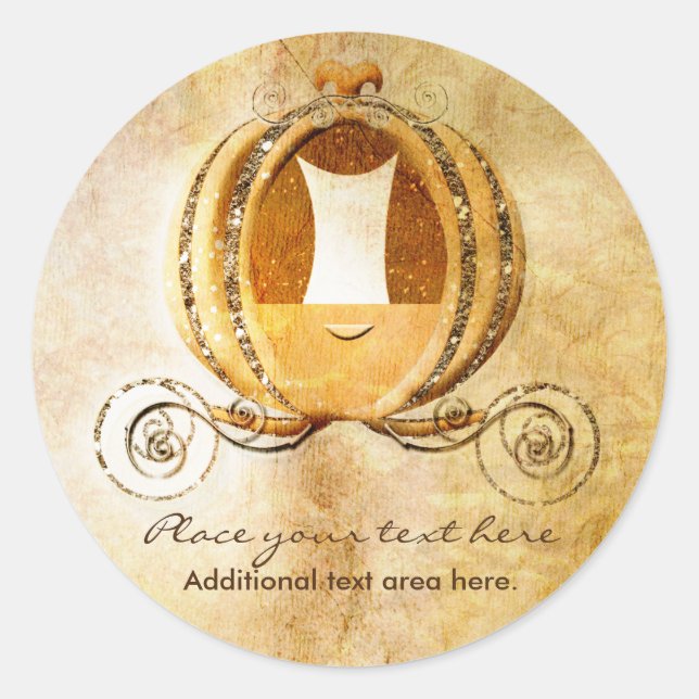 Etiqueta Pegatina Carruaje Princesa Cenicienta Vin (Anverso)