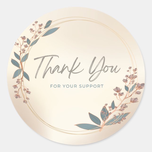 etiqueta pegatina de agradecimiento (Anverso)